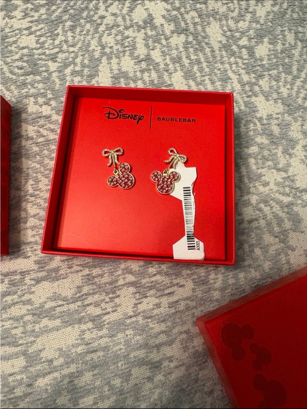Disney X Baublebar Minnie Mouse Ear Rhinestones Christmas  Bow Dangling Earrings